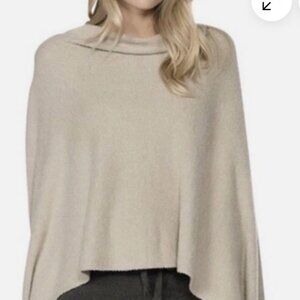 Barefoot Dreams Lite Ruana Poncho One Size Sand Beige Tan